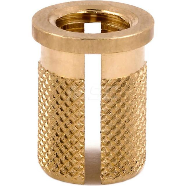 Press Fit Threaded Inserts, Product Type: Flanged , Material: Brass , Drill Size: 0.3750 , Finish: Uncoated , Thread Size: M8  MPN:260-M8-BR