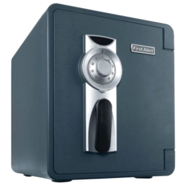 First Alert 2092F-BD Security Safe - 1.30 ft  - Combination Lock - 4 Live-locking Bolt(s) - Water Proof, Fire Resistant, Pry Resistant - Internal Size 13.63in x 13.25in x 12.50in - Slate 2092F-BD