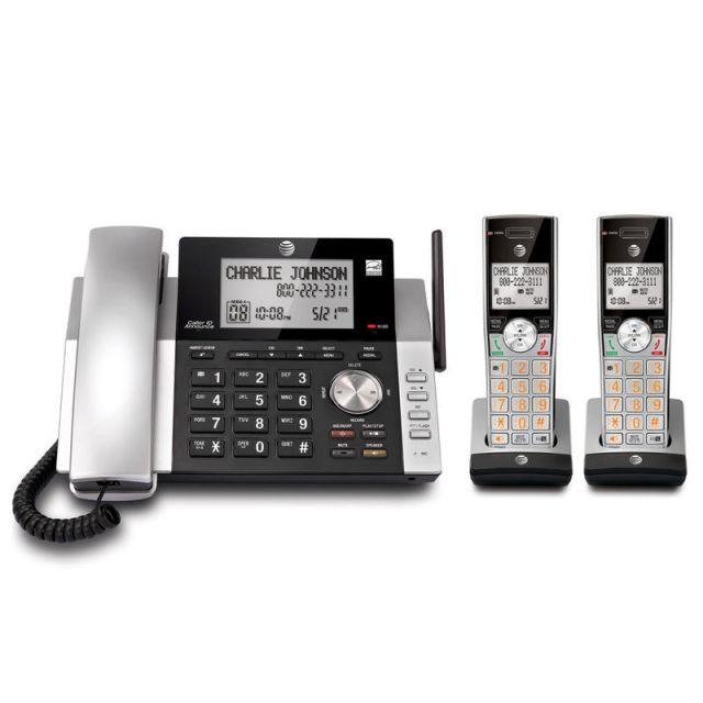 AT&T CL84215 2 Handsets DECT 6.0 Expandable Phone System With Digital Answering System