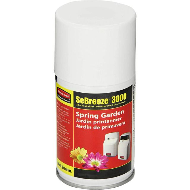 Rubbermaid Commercial SeBreeze Fragrance Can Refill - Aerosol - 6000 ft  - Spring Garden - 12 / Carton - Odor Neutralizer 5138000000CT