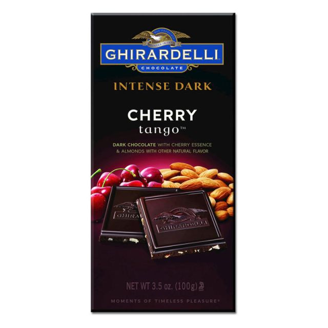 Ghirardelli Intense Dark, Chocolate Cherry Tango, 3.5 Oz, Pack Of 12 Bags 61683