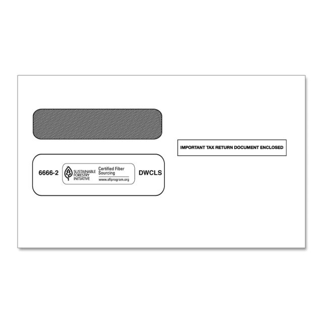ComplyRight Double-Window Envelopes For W-2 Laser 66662920