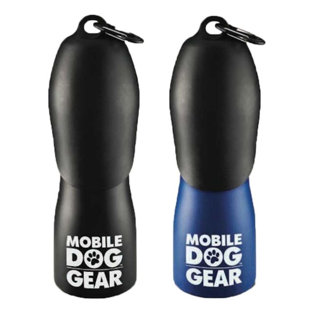 Overland Mobile Dog Gear 25 Oz Stainless Steel Water Bottles, Black/Blue, Pack Of 2 Bottles MPN:MDG-BUN13