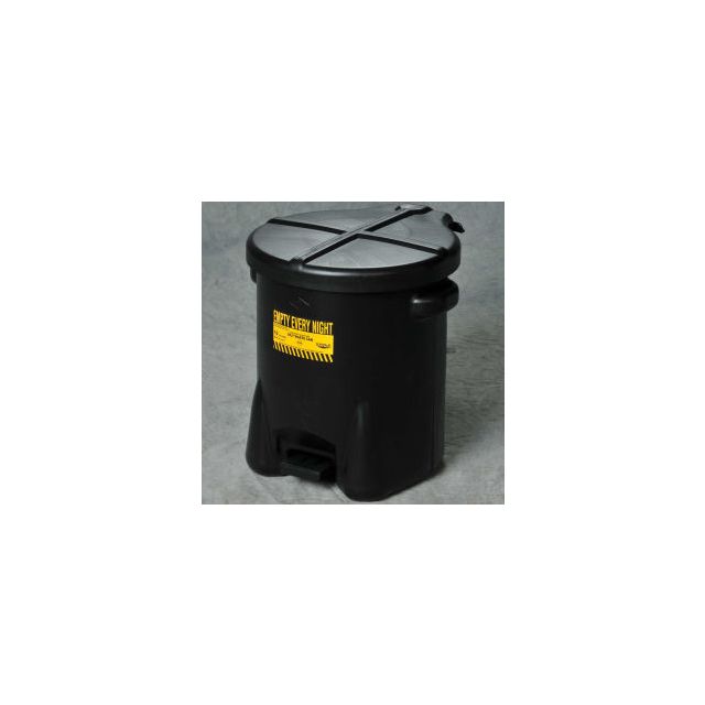 Eagle 6 Gallon Poly Waste Can W/ Foot Lever, Black