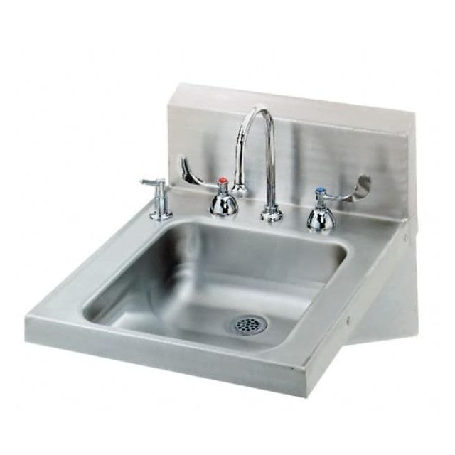 ADA Lavatory Sink: Wall Mount, 304 Stainless Steel MPN:HSAP-14-FW-DS