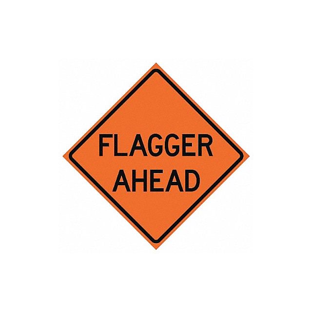 Flagger Ahead Traffic Sign 48 x 48 MPN:669-C/48-MFO-FA