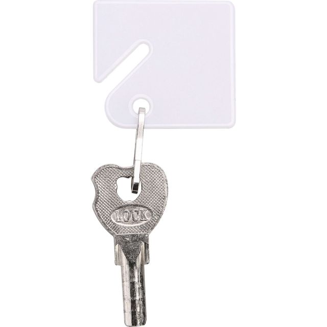 Sparco Square Key Tags - 4.75in Length x 1.40in Width - Square - Hook Fastener - 20 / Pack - Plastic - White (Min Order Qty 15) MPN:02887