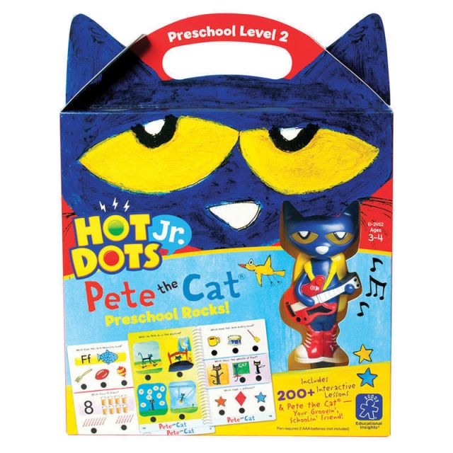 Educational Insights Hot Dots Jr. Pete the Cat Preschool Rocks! Set with Pete the Cat-Your Groovin, Schoolin, Friend Pen (Min Order Qty 2) MPN:EI-2452