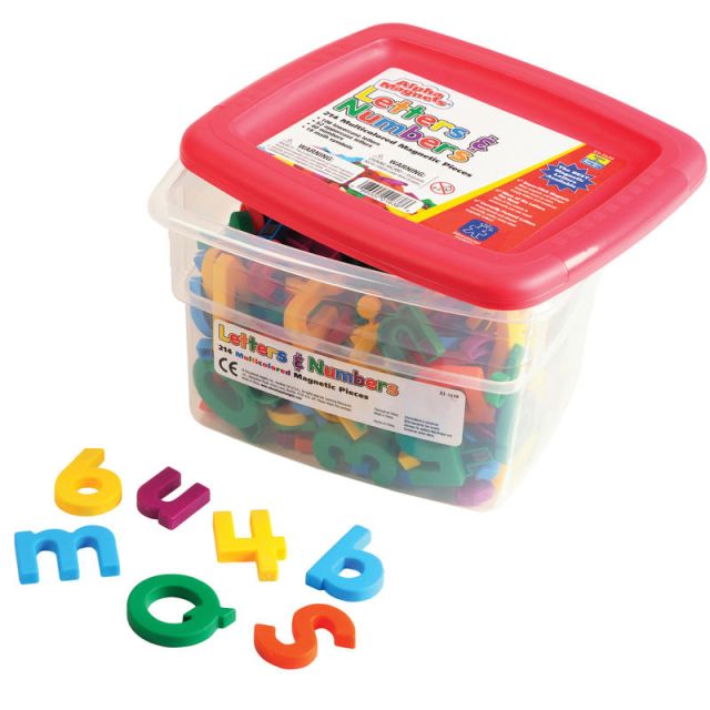 AlphaMagnets & MathMagnets, Assorted Colors, Pack Of 214 (Min Order Qty 2) MPN:EI-1638