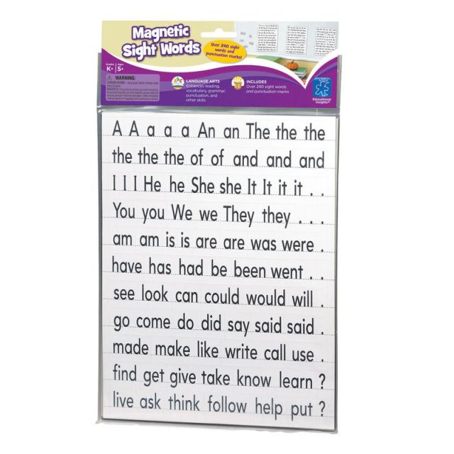 Educational Insights 240-Piece Magnetic Sight Words And Sentence Builders Set (Min Order Qty 3) MPN:EI-1610