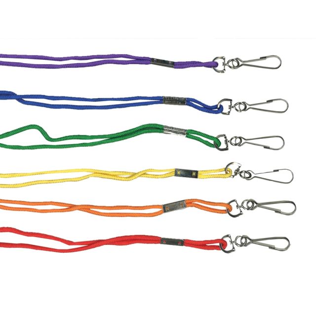 Martin Sports Rayon Lanyards, 17-1/4in, Assorted Colors, 12 Lanyards Per Pack, Case Of 3 Packs (Min Order Qty 2) MPN:MASL1AS-3