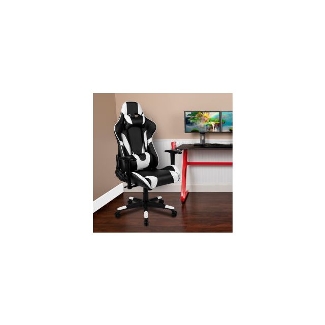 Flash Furniture X20 Racing Style Gaming Chair w/Fully Reclining Back LeatherSoft Black 187230-1-BK-GGCH-