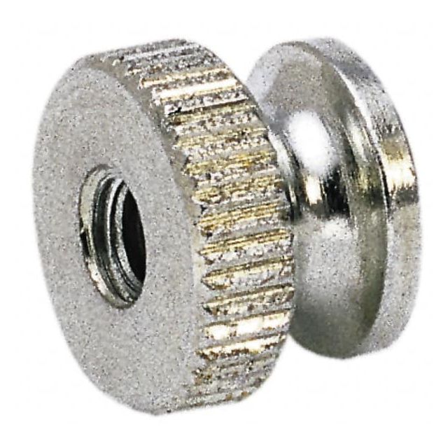 #2-56 UNC Thread, Uncoated, Grade 302, 303 Stainless Steel Round Knurled Thumb Nut MPN:THN5001M07F16