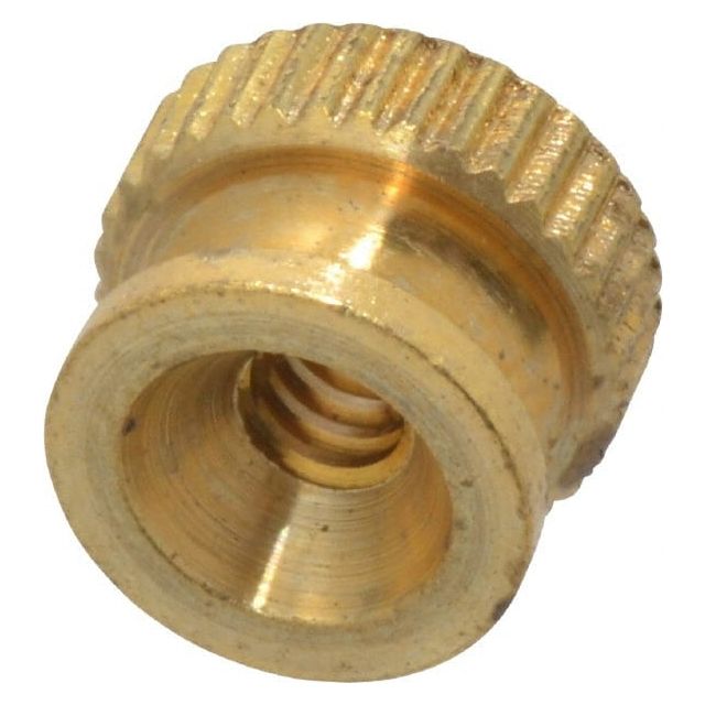 #6-32 UNC Thread, Uncoated, Grade B-633 Brass Round Knurled Thumb Nut MPN:THN5003M01F16