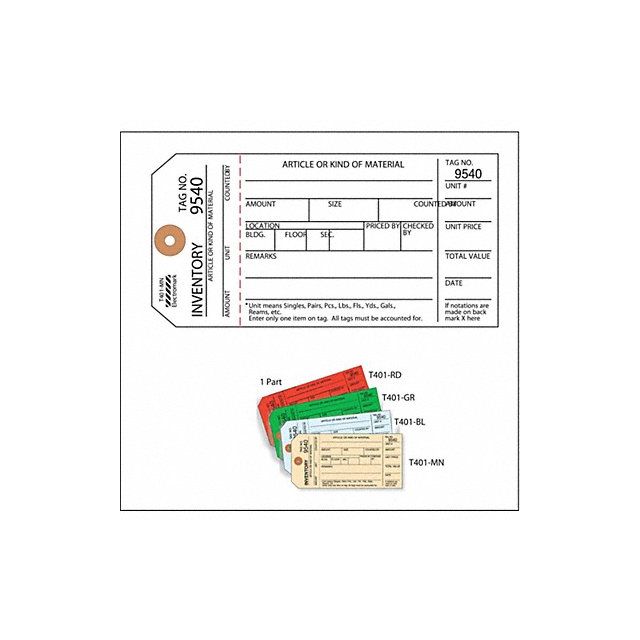 Inspection Tag Cardstock Inventory PK100 MPN:Y602723