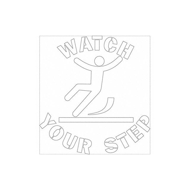 Floor Stencil Watch your Step Poly MPN:Y623756