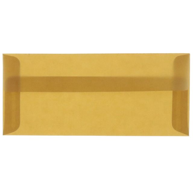 JAM Paper #10 Business Booklet Envelopes, Translucent, Gummed Closure, Earth Brown, Pack Of 25 (Min Order Qty 3) MPN:PACV351A