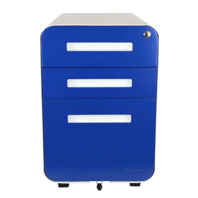 Bindertek Glide 20inD Vertical 3-Drawer File Cabinet, Metal, Blue MPN:GLIDE3-BL