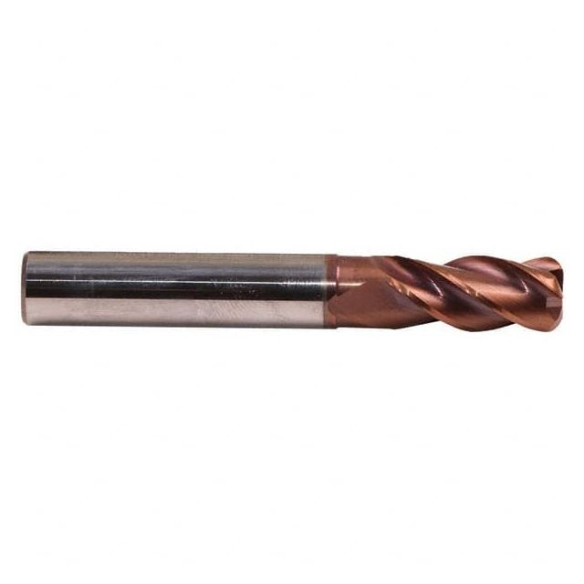 Roughing & Finishing End Mill: 3 mm Dia, 4 Flutes, 0.3 mm Corner Radius, Square End, Solid Carbide MPN:2698A.003003