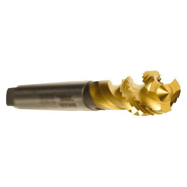 Spiral Flute Tap: M10 x 1.50, Metric, 3 Flute, Modified Bottoming, 6H Class of Fit, Cobalt, TiN Finish MPN:AU501400.0100