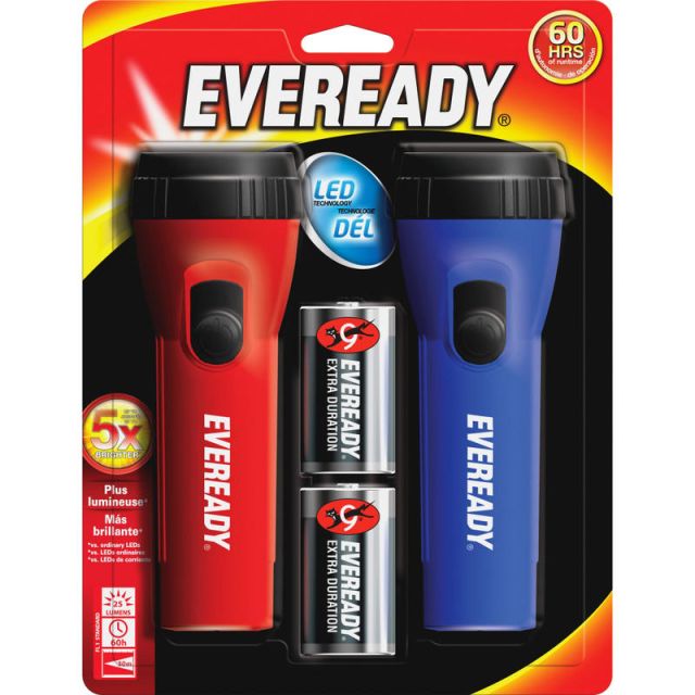 Eveready LED Economy Flashlight - D - Polypropylene - Blue, Red MPN:L152SCT