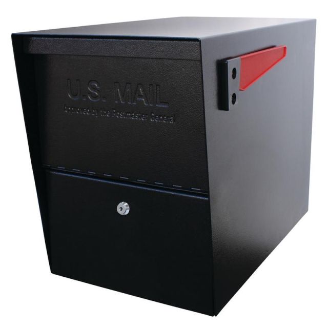 Mail Boss Package Master Locking Mailbox, 16 1/2inH x 12inW x 21 1/2inD, Black MPN:7206