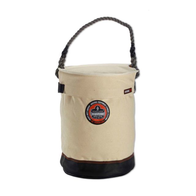 Ergodyne Arsenal 5730T Leather-Bottom Bucket With Top, 15in x 12-1/2in, White MPN:14530