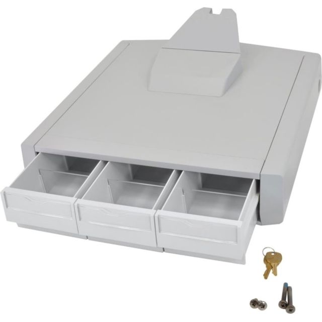 Ergotron SV Primary Storage Drawer, Triple - Gray, White MPN:97-865