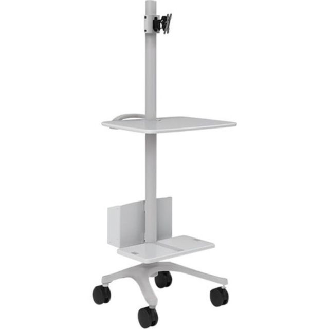 Anthro Zido Computer Cart Package - 118 lb Capacity - 4 Casters - 4in Caster Size - Medium Density Fiberboard (MDF), Cast Metal - x 25in Width x 24.5in Depth x 66.5in Height - Steel Frame - Cool Gray - 6 Box MPN:BZD06CG/CG4