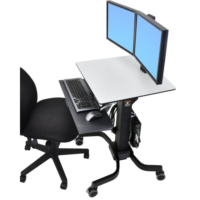 Ergotron WorkFit-C Dual Sit-Stand Computer Stand, Black/Gray MPN:24-214-085