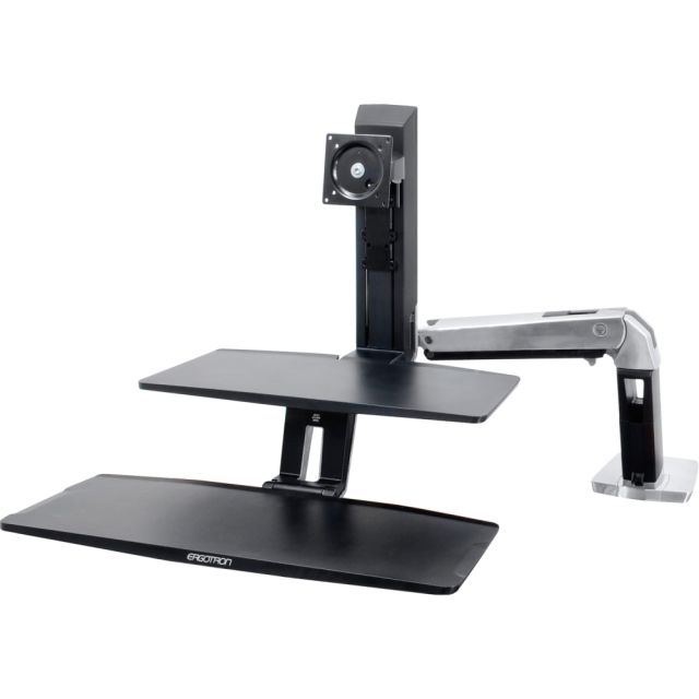 Ergotron WorkFit-A Sit-To-Stand Workstation With Suspended Keyboard, Black MPN:24-391-026