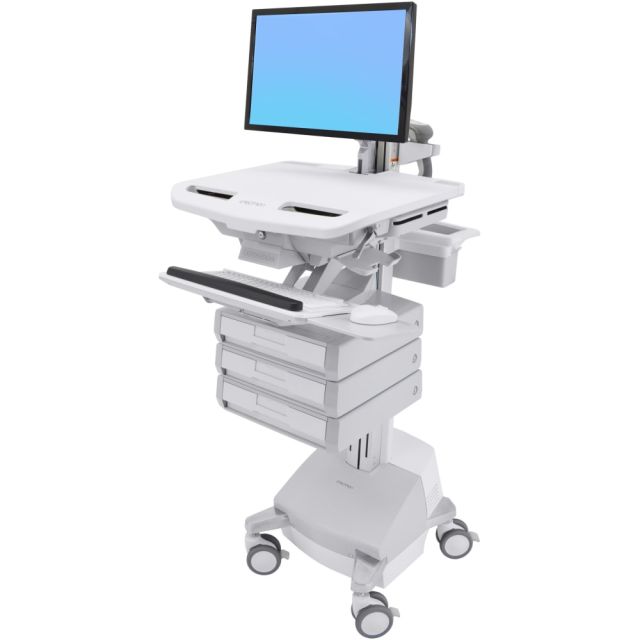 Ergotron StyleView Cart with LCD Arm, SLA Powered, 2 Drawers - aluminum, zinc-plated steel, high-grade plastic - screen size up to 24in - output AC 120 V - 66 Ah - lead acid) MPN:SV44-12A1-1