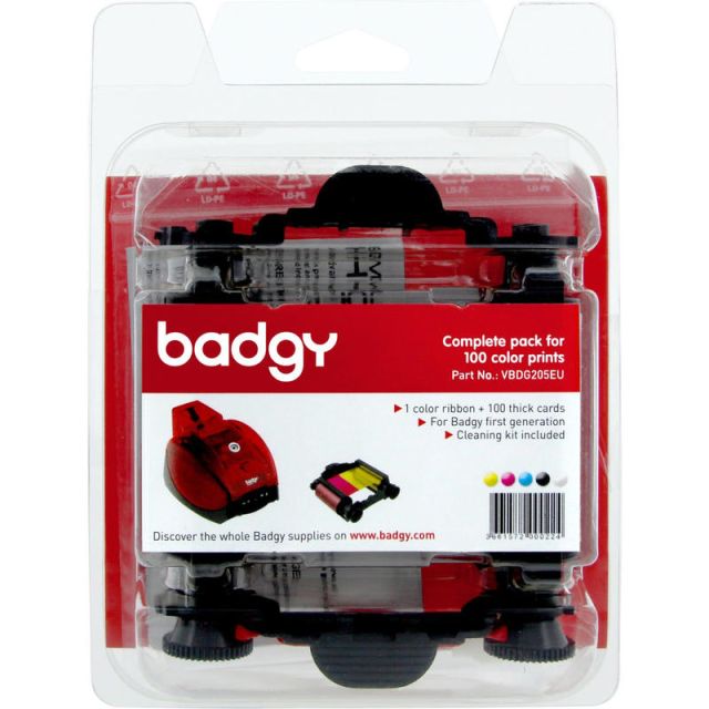 Evolis Badgy-Basic, Thick Consumable Kit - Compatible with original Badgy-Basic only, part #BDG101FRU (Min Order Qty 2) MPN:VBDG205EU