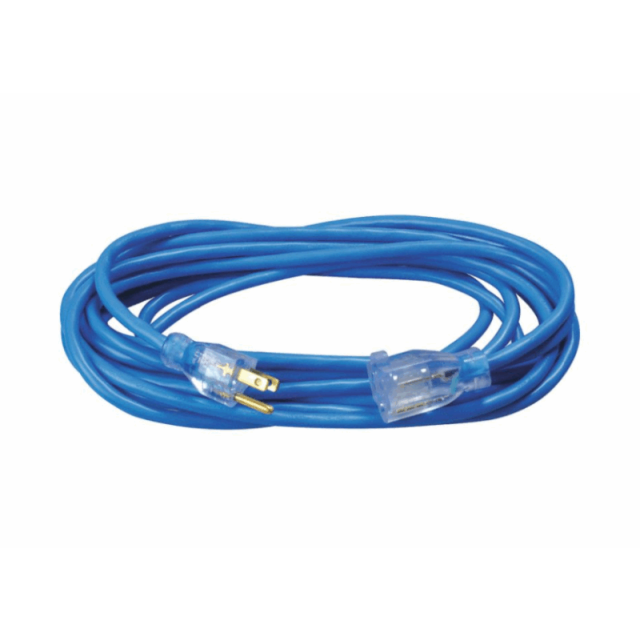 Extension Cord, Outdoor, 13.0 A, 125V AC, Number of Outlets 1, Blue