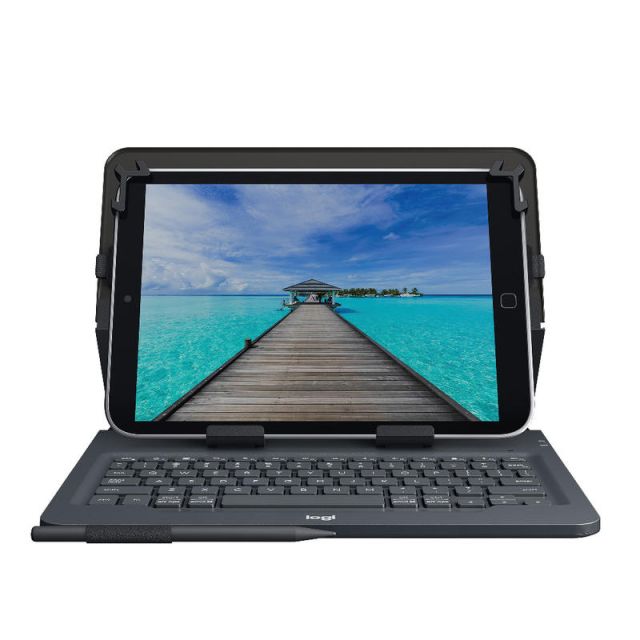 Logitech Universal Folio With Integrated Bluetooth Keyboard For Most 9in And 10in Tablets, 10.15inH x 8.3inW x 0.9inD, Black, 920-008334 (Min Order Qty 2) MPN:920-008334
