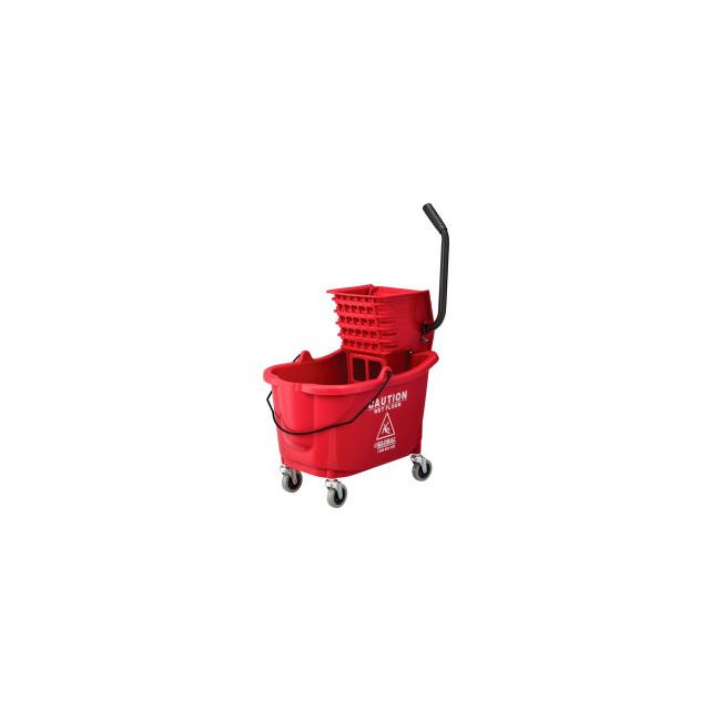 GoVets™ Mop Bucket And Wringer Combo 38 Qt. Side Press Red 594RD260