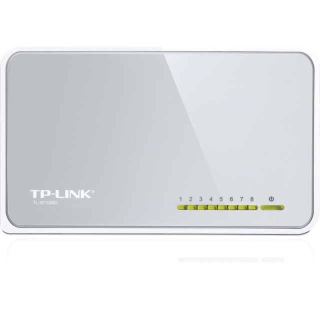 TP-LINK TL-SF1008D - 8-Port 10/100Mbps Fast Ethernet Switch - Desktop Ethernet Splitter - Ethernet Hub - Plug and Play - Fanless Quiet - Desktop Design - Green Technology - Unmanaged - White (Min Order Qty 3) MPN:TL-SF1008D