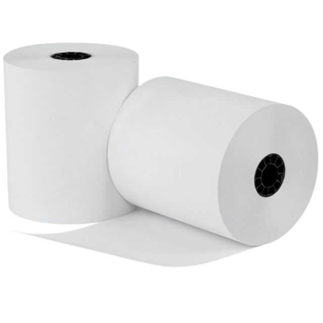 uAccept POS Thermal Paper, 3 1/8inW x 220L, 1-Ply, White, Pack Of 50