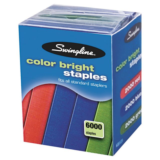 Swingline Color Bright Staples, 1/4in, Assorted SWI35123