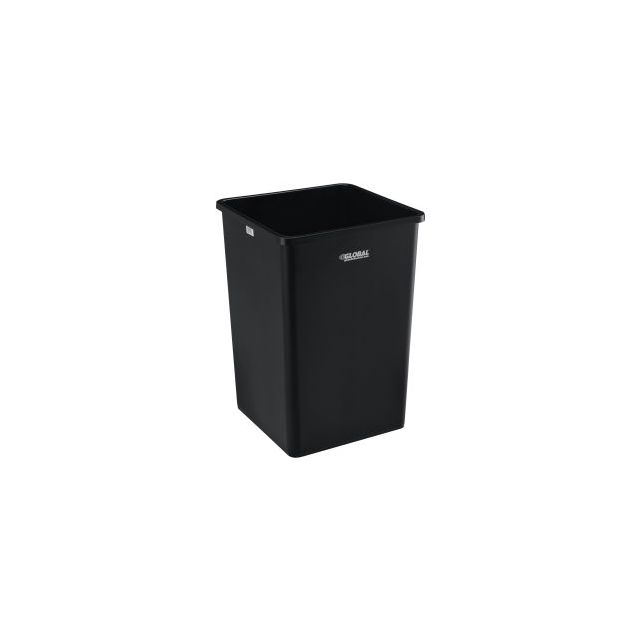 GoVets™ Square Plastic Trash Can 35 Gallon Black 439BK641