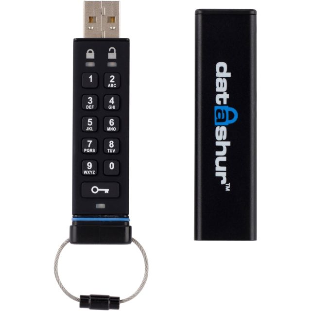 iStorage datAshur - USB flash drive - encrypted - 8 GB - USB 2.0 IS-FL-DA-256-8