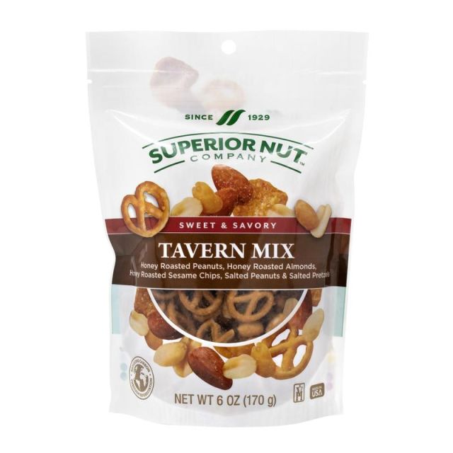 Superior Nut Sweet And Savory Tavern Mix, 6 Oz, Pack Of 6 Bags 603