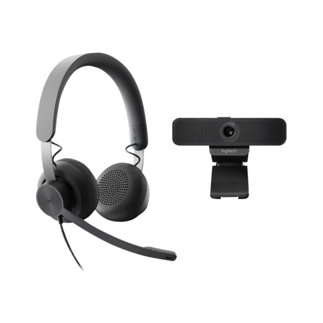 Logitech Zone UC Wired Noise Cancelling On-ear Headset with C925 Webcam - Video conferencing kit (Logitech C925e Webcam, Logitech Zone Wired USB-C headset) MPN:991-000341