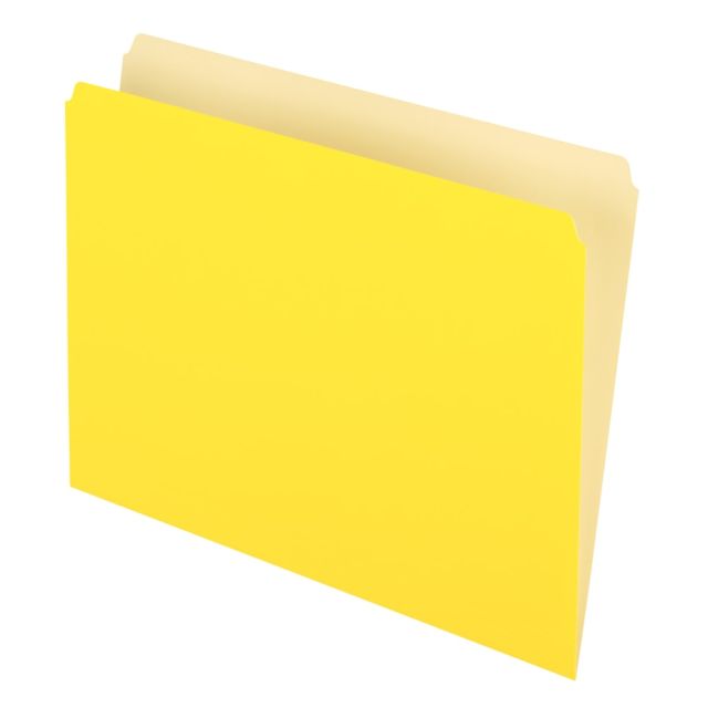 Pendaflex Straight-Cut Color File Folders, Letter Size, Yellow, Box Of 100