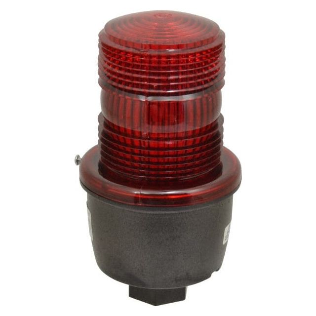 Low Profile Mini Strobe Light: Red, Pipe Mount, 120VAC MPN:LP3P-120R