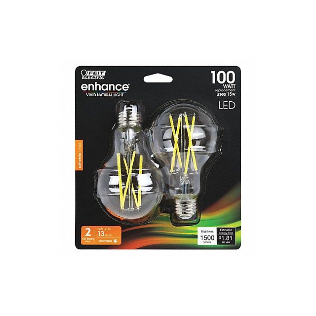 LED Bulb 1500 lm 15W 120VAC 5-1/8 L BPA19100CL927CAFI2RP Lamps