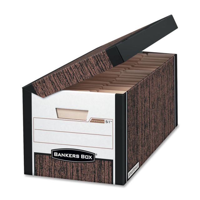 Bankers Box Systematic Storage Boxes, Letter Size, 10 3/8in x 13in x 25 1/2in, Woodgrain, Case Of 12 MPN:00051