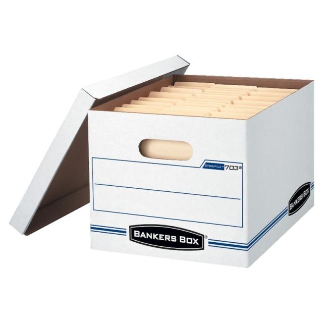 Bankers Box Stor/File Boxes With Lift-Off Lids, Letter/Legal Size, 12 1/2in x 16 5/16in x 10 1/2in, White (Min Order Qty 4) MPN:0070308