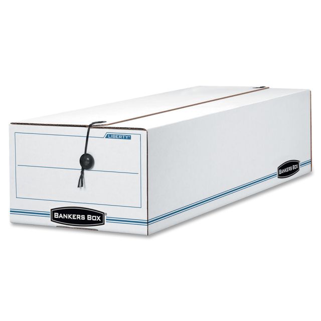 Bankers Box Liberty Corrugated Storage Boxes, 4 1/2in x 6 1/4in x 24in, White/Blue, Case Of 12 MPN:00003