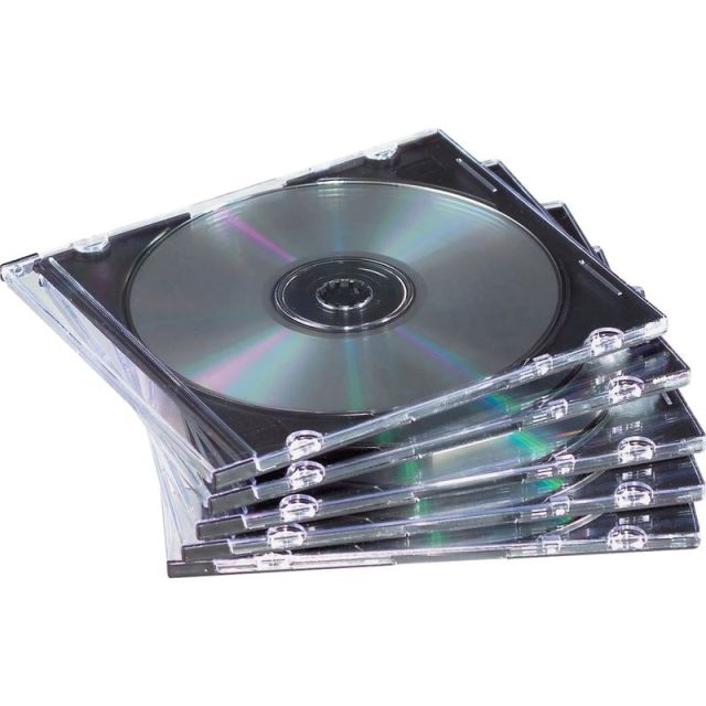 Fellowes Slim Jewels Cases - Jewel Case - Book Fold - Plastic - Black, Clear - 1 CD/DVD MPN:98335